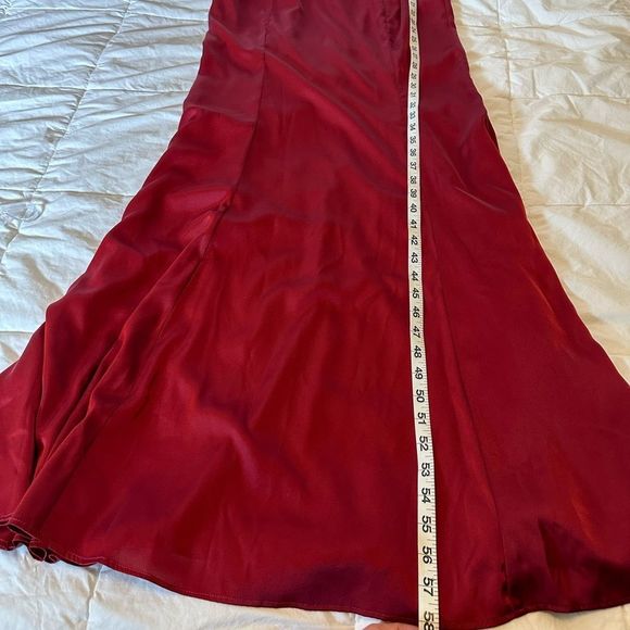 HUSH women's dress maxi mermaid gown red  satin vneck spaghetti strap size 4 - Picture 10 of 13